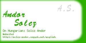 andor solcz business card